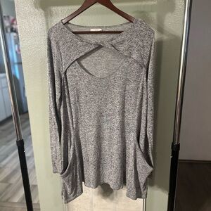 Maurices Heather Gray Long Sleeve Tunic Top